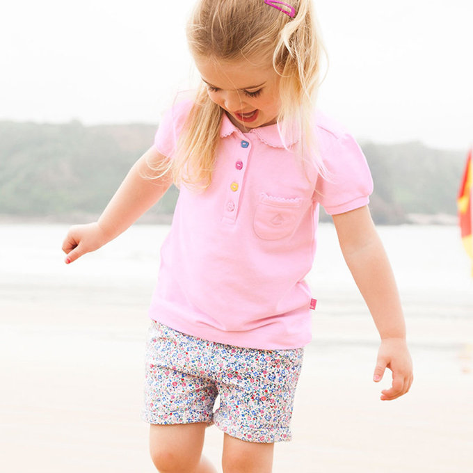 英國 JoJo Maman BeBe 超優質嬰幼兒/兒童100% 純棉短褲_藍色碎花_JJD7944