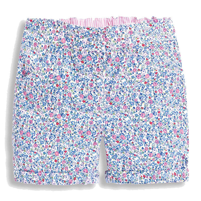 英國 JoJo Maman BeBe 超優質嬰幼兒/兒童100% 純棉短褲_藍色碎花_JJD7944