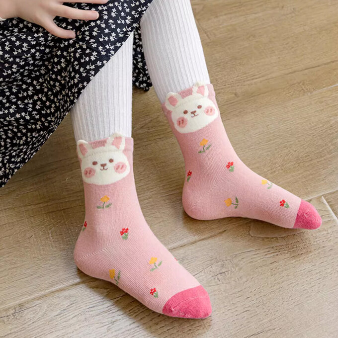 【腳ㄚ子】幼/兒童棉質中筒襪_奶油小兔_ilbG006