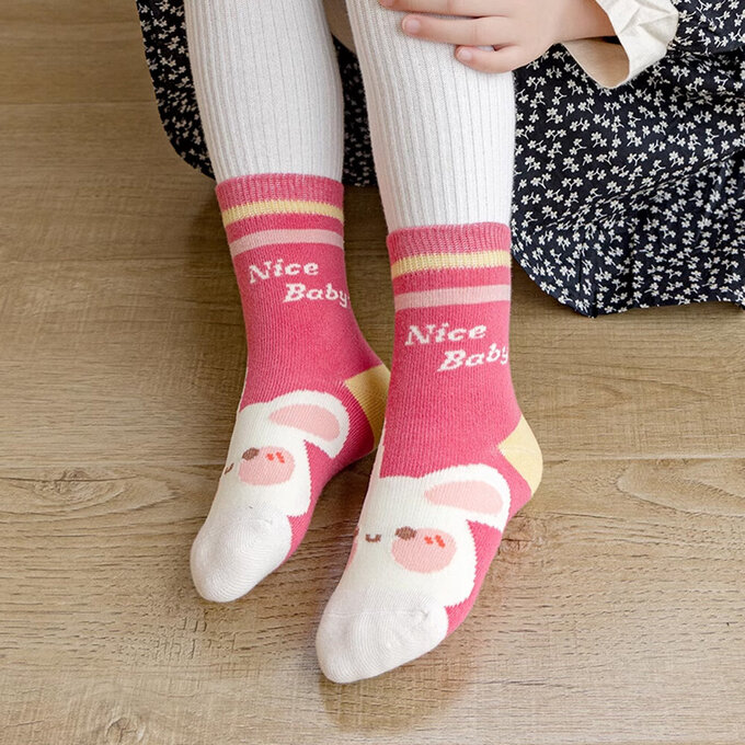 【腳ㄚ子】幼/兒童棉質中筒襪_奶油小兔_ilbG006