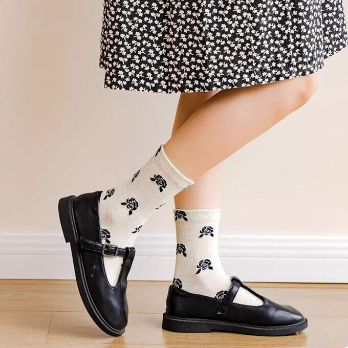 【腳ㄚ子】幼/兒童棉質中筒襪_高貴公主_ilbG009