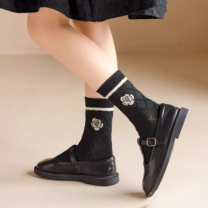 【腳ㄚ子】幼/兒童棉質中筒襪_高貴公主_ilbG009