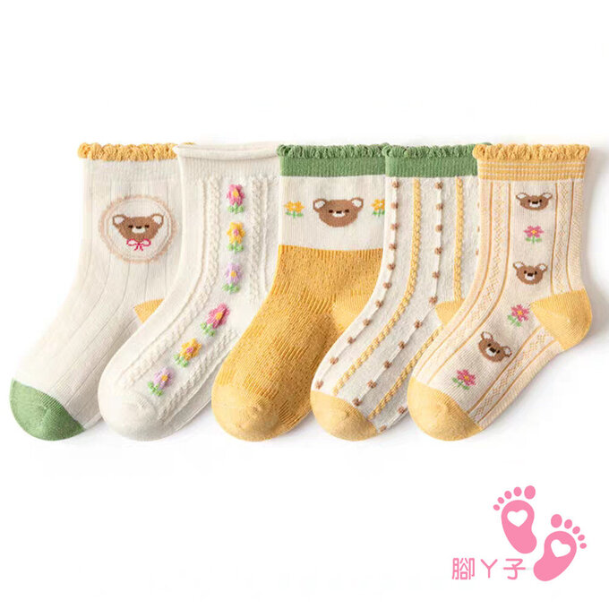 【腳ㄚ子】幼/兒童棉質中筒襪_小熊花園_ilbG011