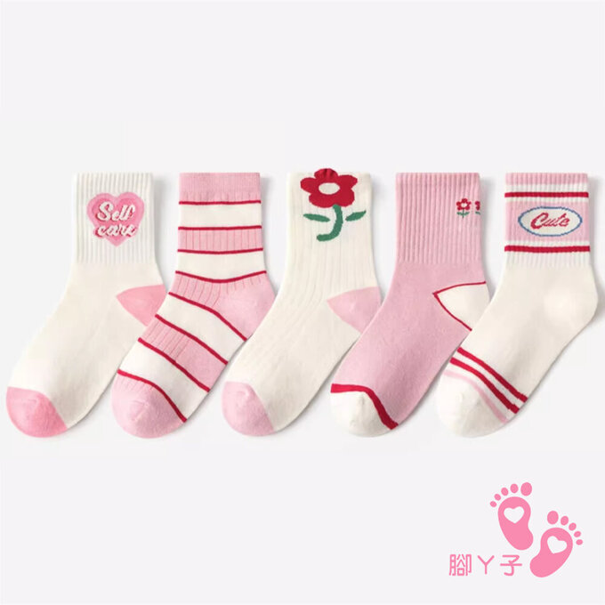【腳ㄚ子】幼/兒童棉質中筒襪_甜心花花_ilbG013
