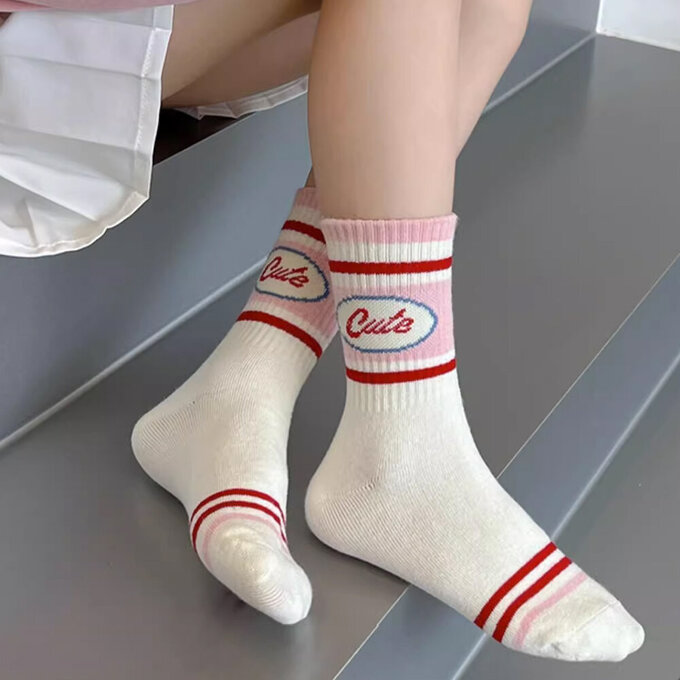 【腳ㄚ子】幼/兒童棉質中筒襪_甜心花花_ilbG013