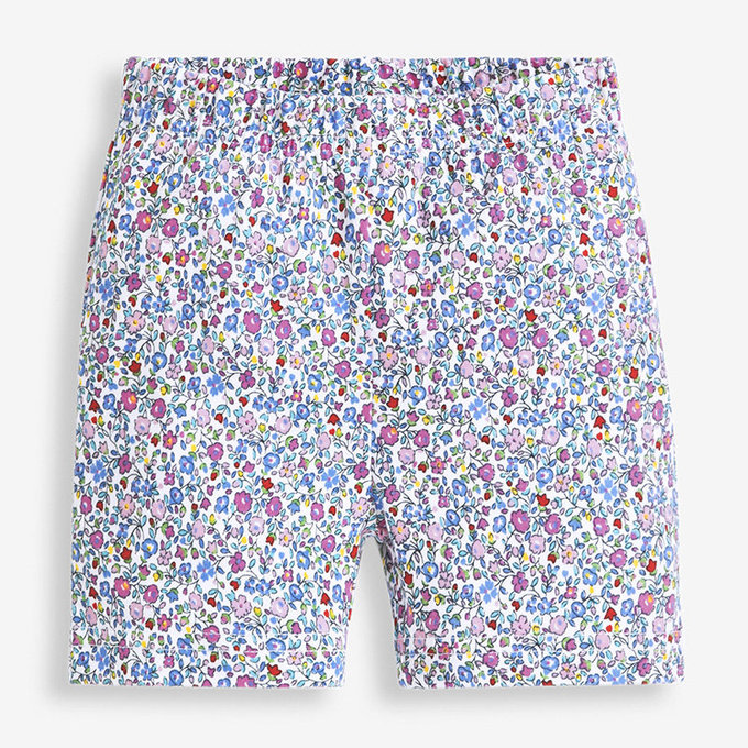 英國 JoJo Maman BeBe 超優質嬰幼兒/兒童100% 純棉鬆緊帶短褲2入組_粉色碎花_JJE4413