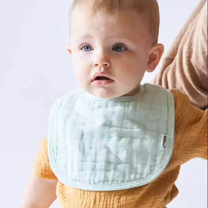 美國 green sprouts 小綠芽100%有機棉細紗布_四層紗超細緻吸水【口水巾圍兜】5入組_玫瑰泡芙_GS100191-RS