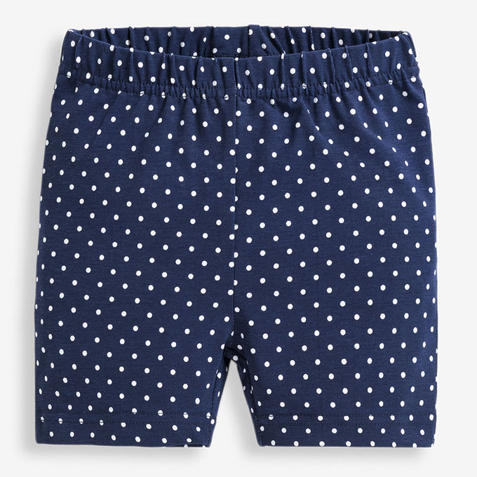 英國 JoJo Maman BeBe 超優質嬰幼兒/兒童100% 純棉鬆緊帶短褲2入組_深藍碎花_JJE4414