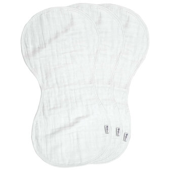 美國 green sprouts 小綠芽100%有機棉四層細紗布拍嗝巾/枕巾3入組_純白組_GS110100-WS-greensprouts,拍嗝巾,枕巾,吸水巾,溢奶巾,吸水巾,哺乳巾,四層紗拍嗝巾,推薦拍嗝巾