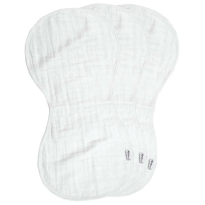 美國 green sprouts 小綠芽100%有機棉四層細紗布拍嗝巾/枕巾3入組_純白組_GS110100-WS