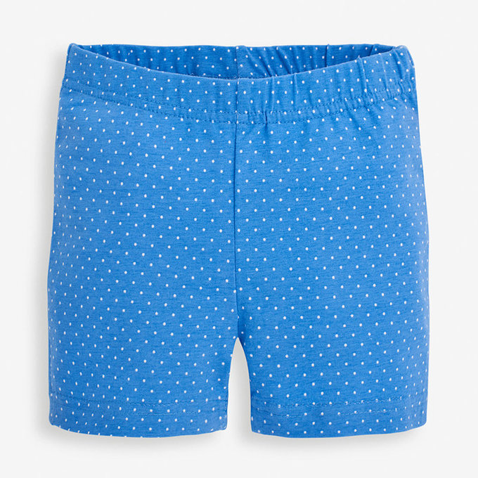 英國 JoJo Maman BeBe 超優質嬰幼兒/兒童100% 純棉鬆緊帶短褲2入組_海洋藍碎花_JJE5537