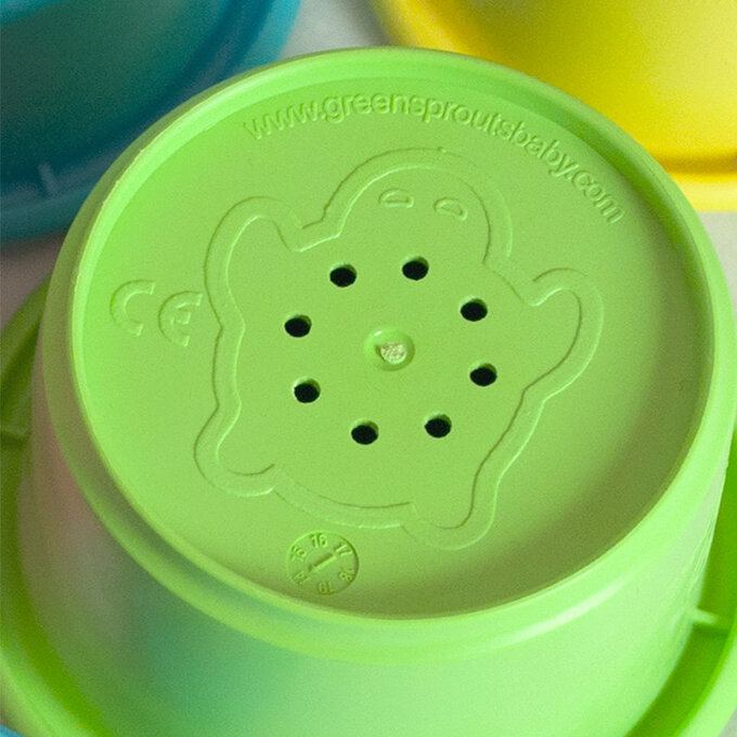 美國 green sprouts 小綠芽植物塑膠製安全無毒玩具浴室/海灘堆疊杯六入組_圓杯款_粉彩蛋糕_GS264302