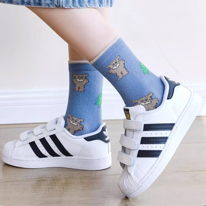 【腳ㄚ子】幼/兒童棉質中筒襪_雪納瑞_ilbB018