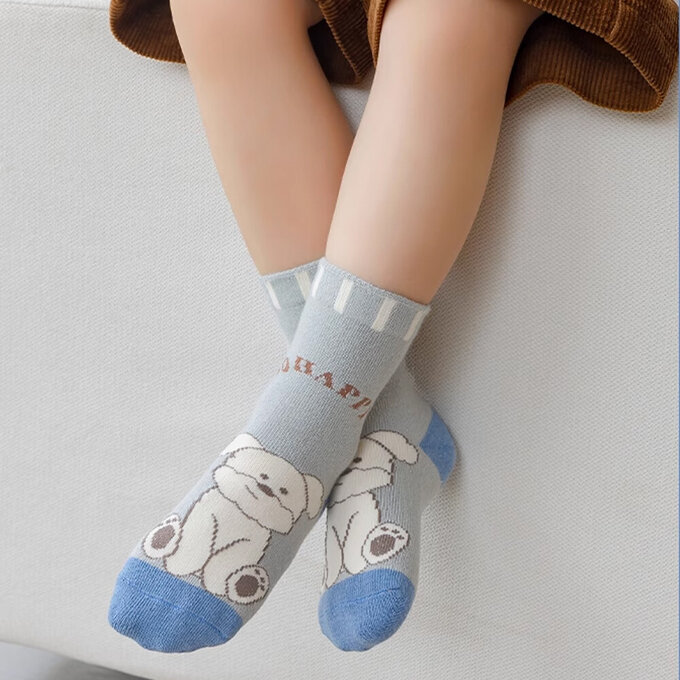 【腳ㄚ子】幼/兒童棉質中筒襪_雪納瑞_ilbB018