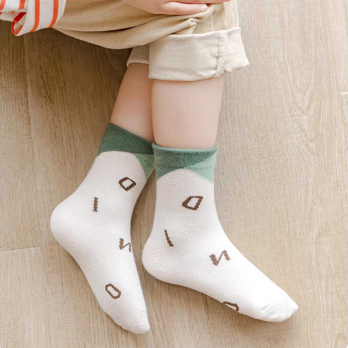 【腳ㄚ子】幼/兒童棉質中筒襪_小綠龍_ilbB019