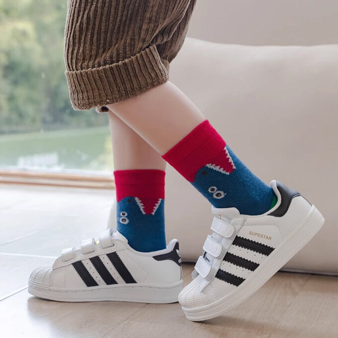 【腳ㄚ子】幼/兒童棉質中筒襪_沙漠恐龍_ilbB020