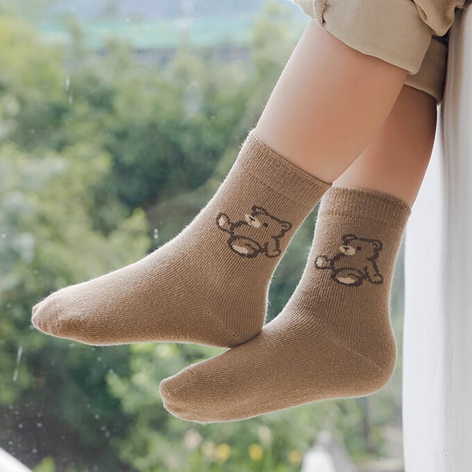 【腳ㄚ子】幼/兒童棉質中筒襪_小熊畫家_ilbB021