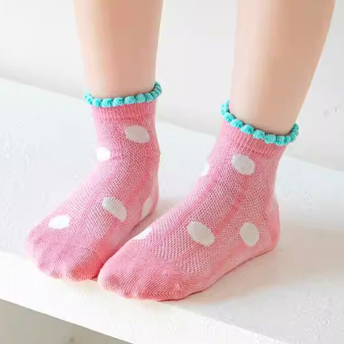 【腳ㄚ子】幼/兒童透氣網眼襪_草莓冰沙_ilbF020