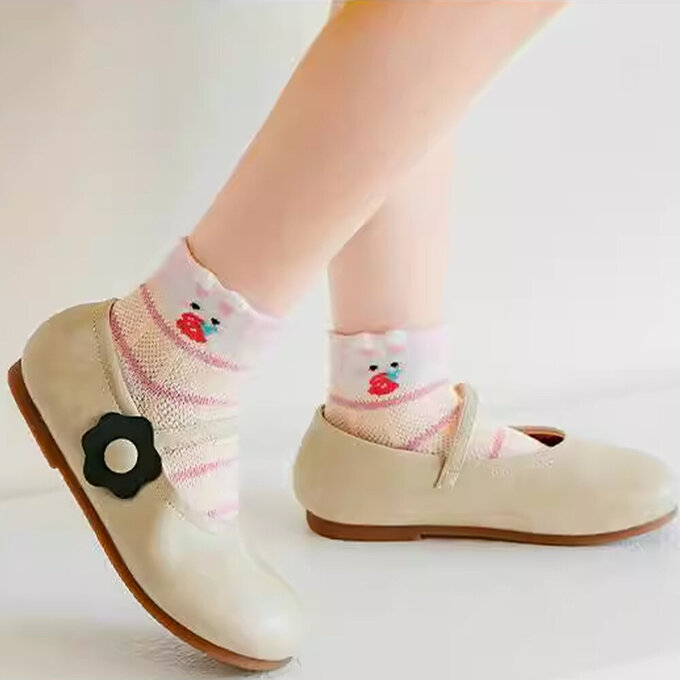 【腳ㄚ子】幼/兒童透氣網眼襪_草莓冰沙_ilbF020