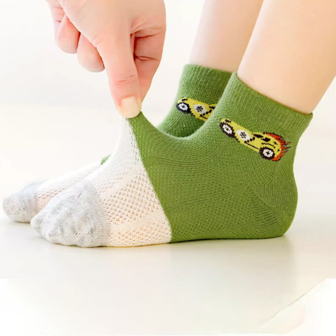 【腳ㄚ子】幼/兒童透氣網眼襪_F1賽車_ilbF023