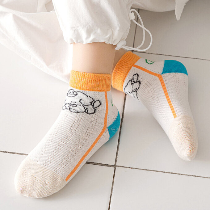 【腳ㄚ子】幼/兒童透氣網眼襪_彩虹小狗_ilbF028