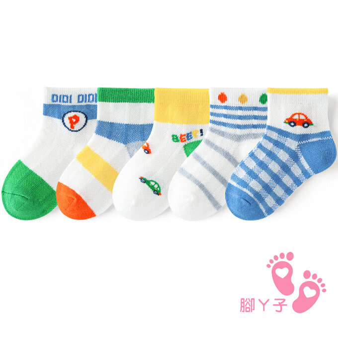 【腳ㄚ子】幼/兒童透氣網眼襪_彩虹之路_ilbF030