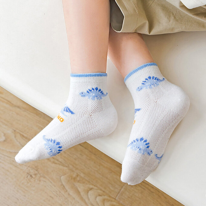 【腳ㄚ子】幼/兒童透氣網眼襪_海島恐龍_ilbF031