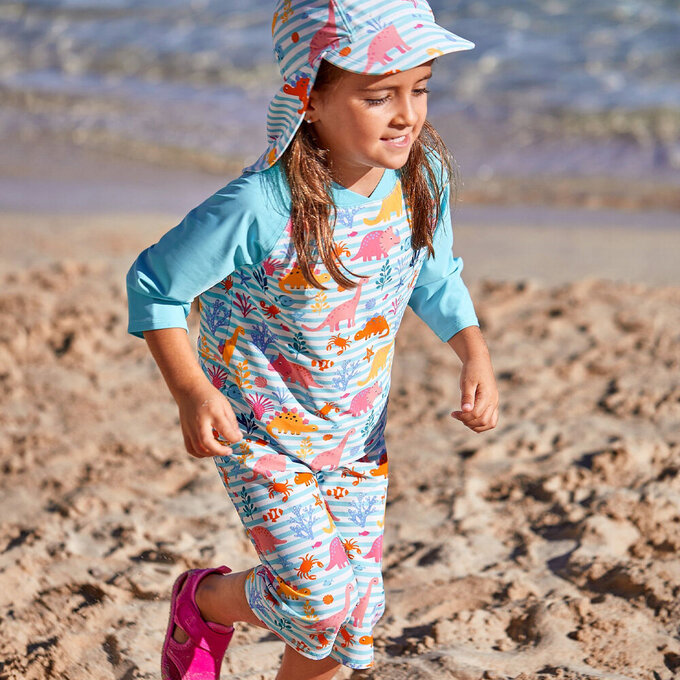 英國 JoJo Maman BeBe 嬰幼兒/兒童兩件式防曬泳裝_珊瑚礁_JJL1993