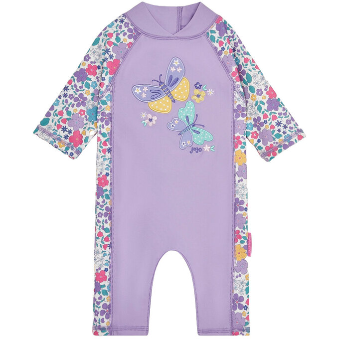 英國 JoJo Maman BeBe 嬰幼兒/兒童連身式防曬泳裝_蝴蝶蘭_JJL1999