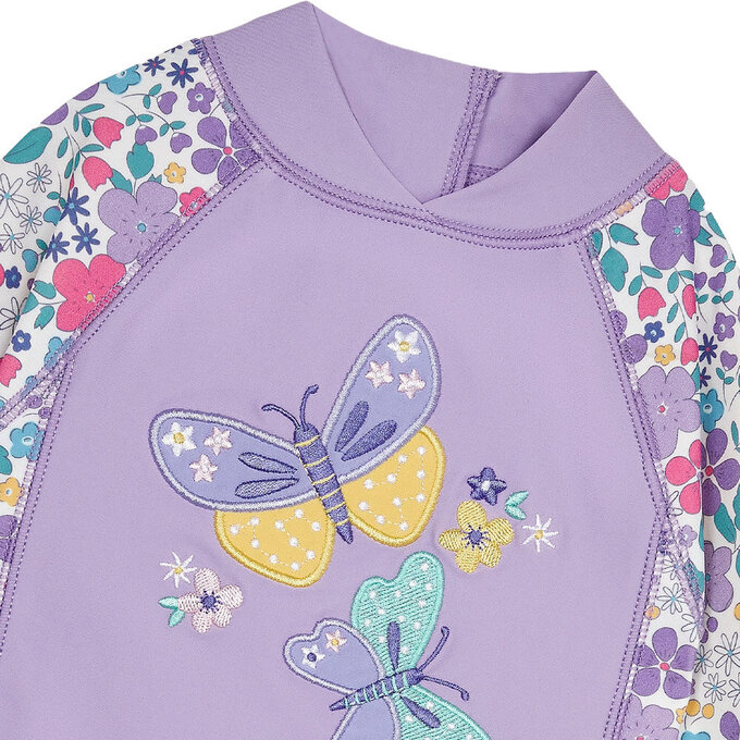 英國 JoJo Maman BeBe 嬰幼兒/兒童連身式防曬泳裝_蝴蝶蘭_JJL1999