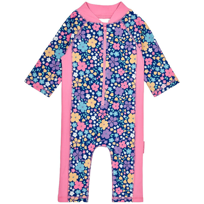 英國 JoJo Maman BeBe 嬰幼兒/兒童連身式防曬泳裝_小小花園_JJL2057