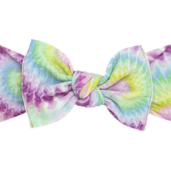 美國 baby bling 純手工極優雅細緻輕柔微彈性/毫無束縛感蝴蝶結髮帶/髮飾_印花經典款_紫色搖滾(BBRK063)