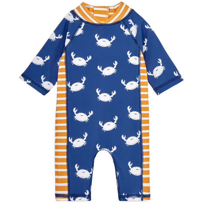 英國 JoJo Maman BeBe 嬰幼兒/兒童連身式防曬泳裝_小白蟹_JJL2015