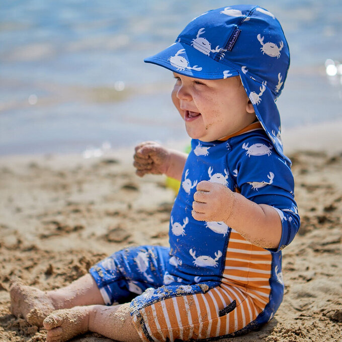 英國 JoJo Maman BeBe 嬰幼兒/兒童連身式防曬泳裝_小白蟹_JJL2015