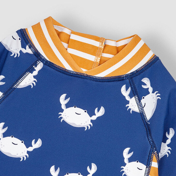 英國 JoJo Maman BeBe 嬰幼兒/兒童連身式防曬泳裝_小白蟹_JJL2015