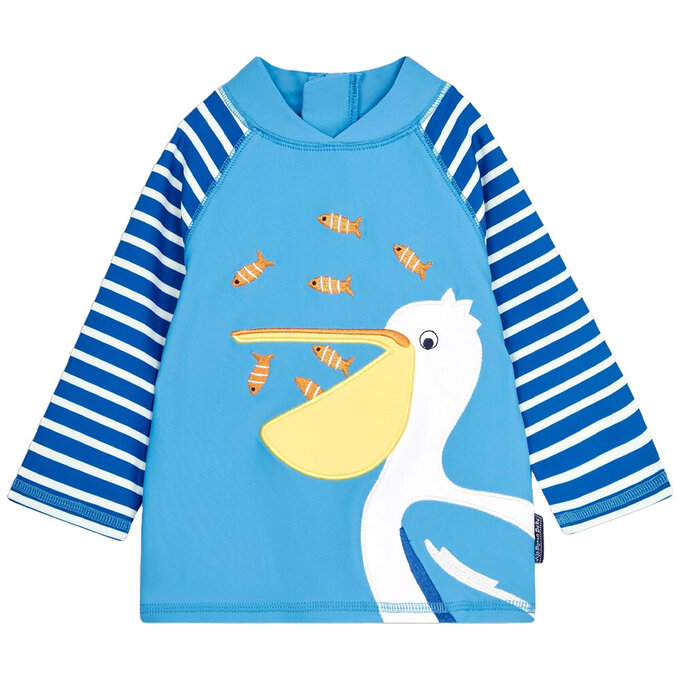 英國 JoJo Maman BeBe 嬰幼兒/兒童長袖防曬泳裝_大嘴鳥_JJL2566