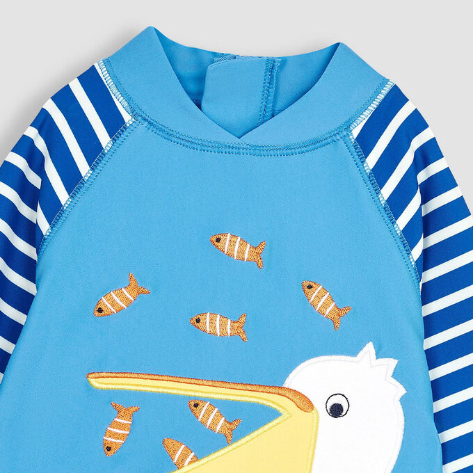 英國 JoJo Maman BeBe 嬰幼兒/兒童長袖防曬泳裝_大嘴鳥_JJL2566