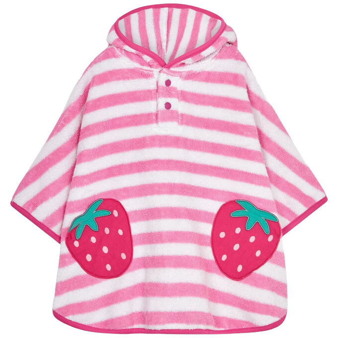 英國 JoJo Maman BeBe 嬰幼兒/兒童游泳浴巾_草莓_JJL3021