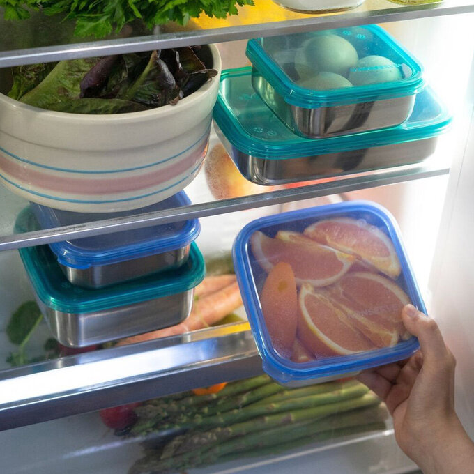 美國優康 U-Konserve 通過 LFGB 食品安全等級認證 / CPSIA 檢驗不鏽鋼便當盒 900ml_島青色_UKS006