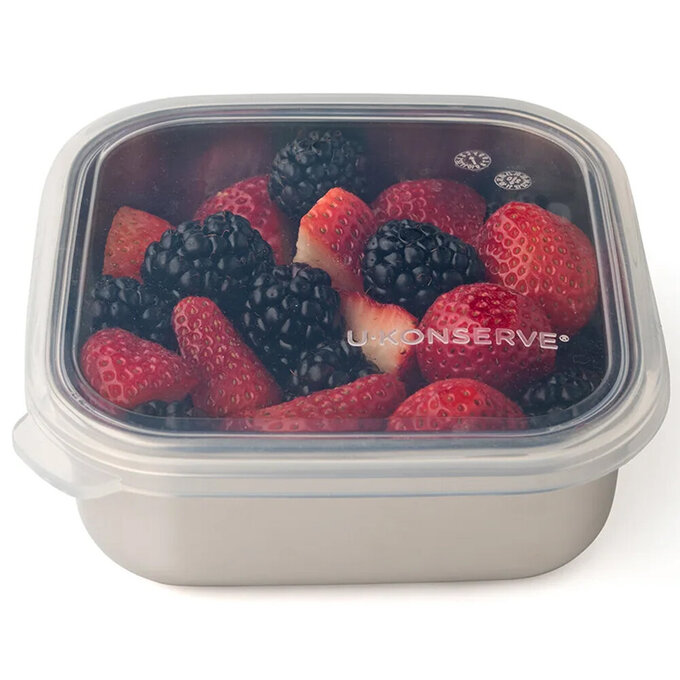 美國優康 U-Konserve 通過 LFGB 食品安全等級認證 / CPSIA 檢驗不鏽鋼便當盒 450ml_透明_UKS007