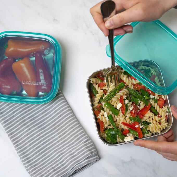 美國優康 U-Konserve 通過 LFGB 食品安全等級認證 / CPSIA 檢驗不鏽鋼便當盒 450ml_島青色_UKS009