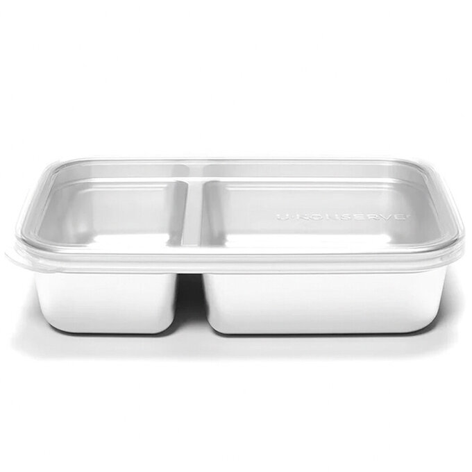 美國優康 U-Konserve 通過 LFGB 食品安全等級認證 / CPSIA 檢驗不鏽鋼分隔便當盒 825ml_透明_UKR004
