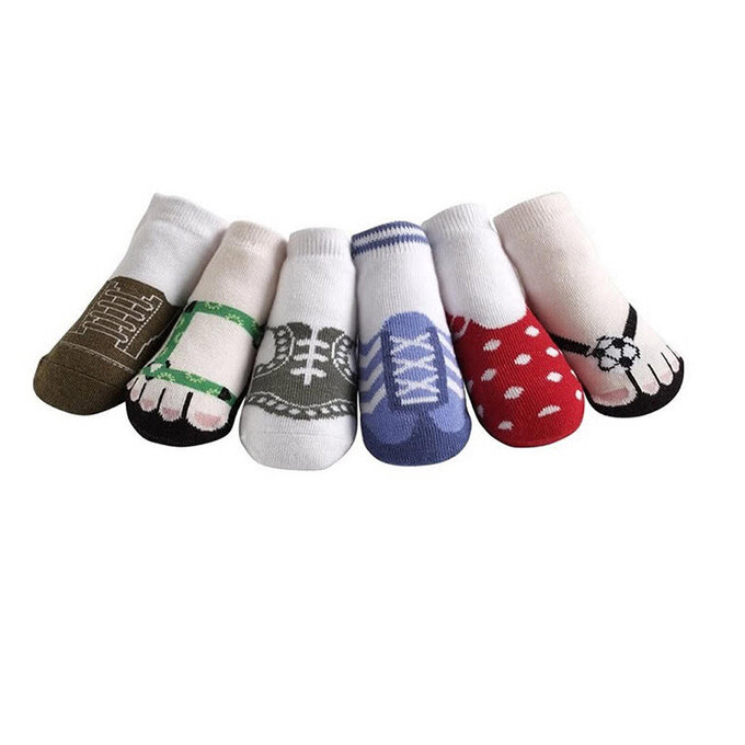 美國 Jazzy Toes 時尚造型棉襪/止滑襪/假鞋襪/嬰兒襪_六入禮盒組_綜合造型襪(JT6-07)