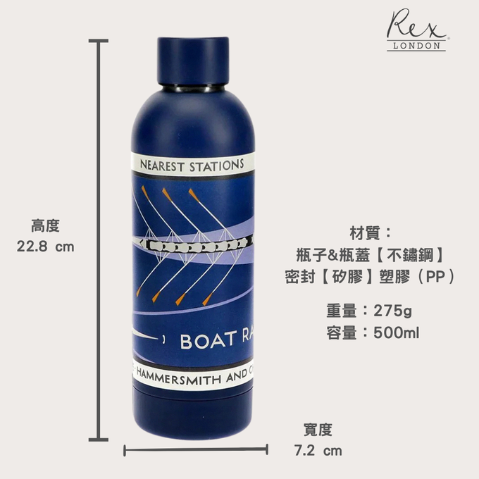 英國 Rex London 不鏽鋼兩用保溫/保冷水瓶_藍綠雛菊(500ml)_RL30866
