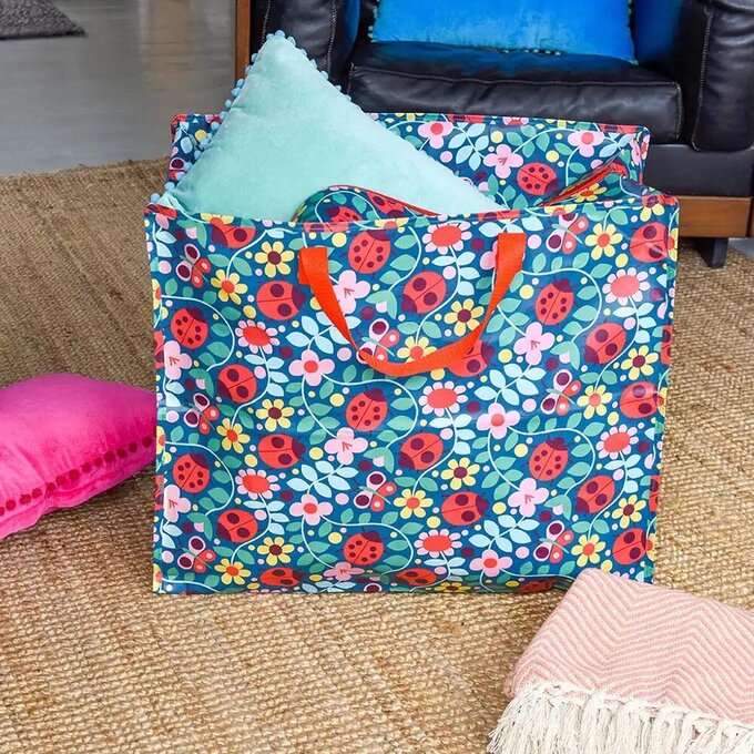 英國 Rex London 衣物/棉被超大多功能防水環保收納袋/萬用袋_瓢蟲花朵_RL30023