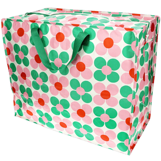 英國 Rex London 衣物/棉被超大多功能防水環保收納袋/萬用袋_粉綠雛菊_RL30416