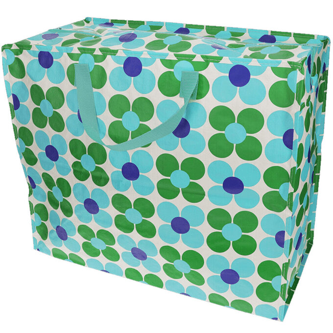 英國 Rex London 衣物/棉被超大多功能防水環保收納袋/萬用袋_藍綠雛菊_RL30417