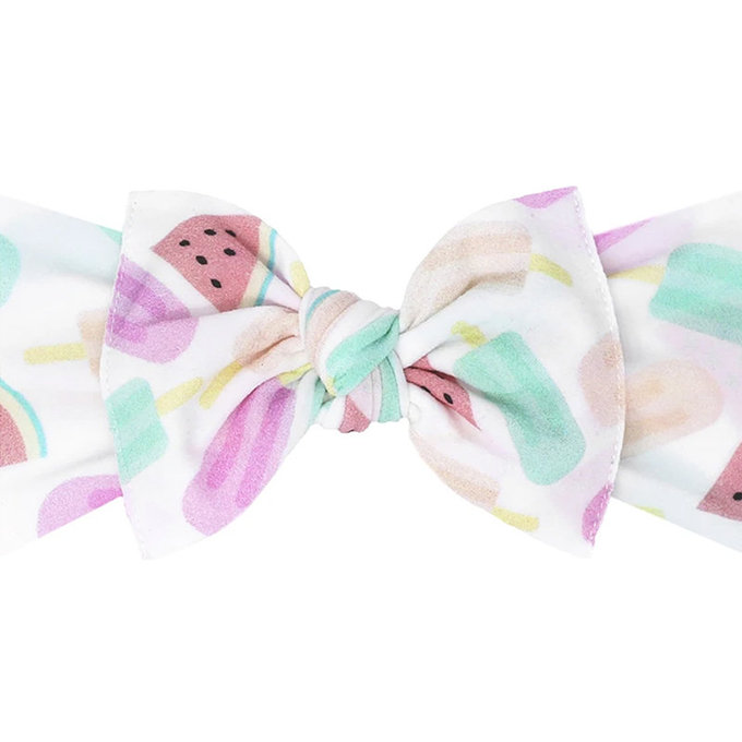 美國 baby bling 純手工極優雅細緻輕柔微彈性/毫無束縛感蝴蝶結髮帶/髮飾_印花經典款_甜蜜夏天(BBRK074)