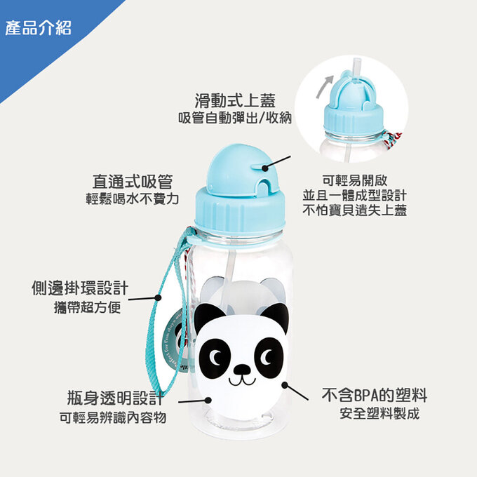 英國 Rex London 兒童 Tritan™ 吸管水瓶_太空時代(500ml)_RL30078