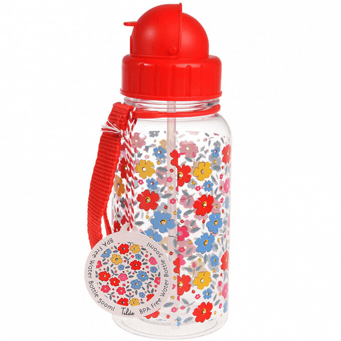 英國 Rex London 兒童 Tritan™ 吸管水瓶_美麗花卉(500ml)_RL30081